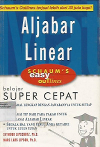 Aljabar Linear ; Belajar Super Cepat