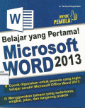 Belajar yang Pertama Microsoft Word 2013 untuk Pemula